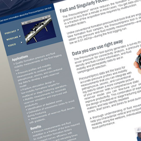 Schlumberger Mini-site with Ads